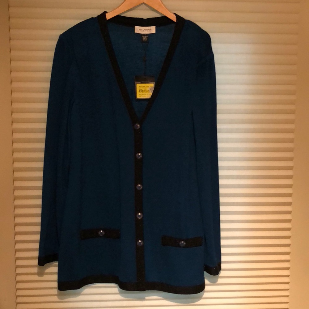 St John Collection cardigan with black accent